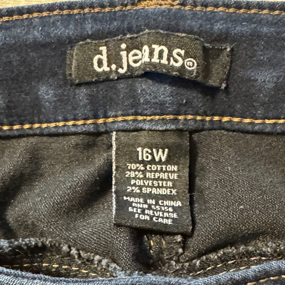 d. jeans Women's Dark Blue Straight Leg Jeans - Picture 4 of 5